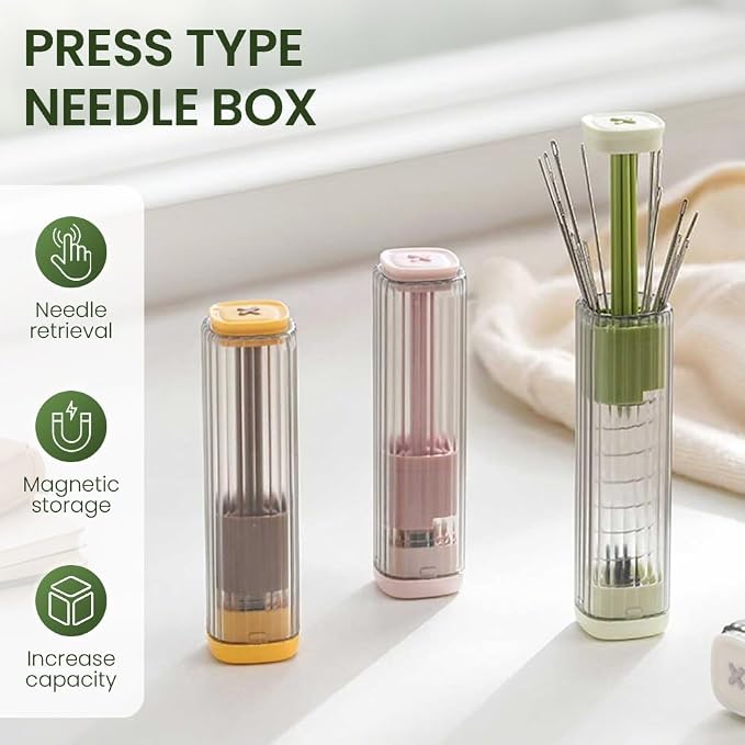 New Sewing Needle Case, Hand Sewing Needle Sewing Tool Set Threader Unthreader - Image 2