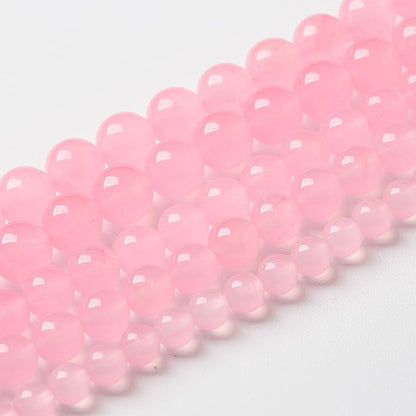 6mm 60pcs Natural Light Pink Chalcedony Stone Beads - Image 2