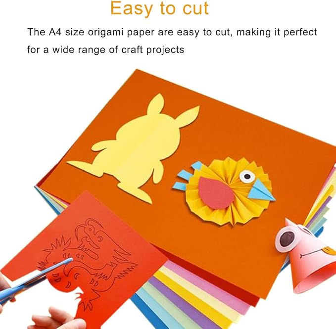 A4 Origami Paper Magenta 100 Sheets, 8.27×11.7 inch Double Sided Color Easy - Image 5