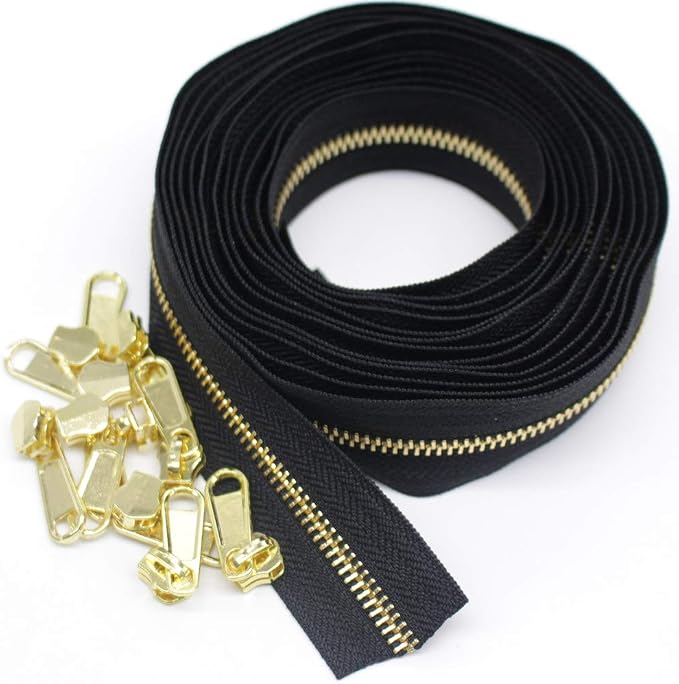 YaHoGa #5 Metal Zippers by The Yard Bulk 4 Yards + 10 pcs Sliders - Image 3