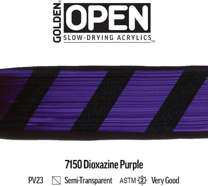 OPEN Slow-Drying Acrylics by GOLDEN, Dioxazine Purple, 5 fl oz. tube, - Image 6