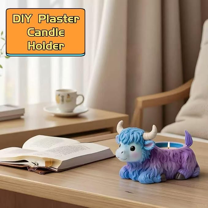 Animal Resin Molds Silicone 3D Cute Cow Epoxy Resin Plaster Candle Holder Wax - Image 4