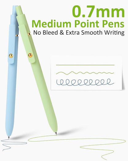 FIOVER Colored Pens, 6 Pack Colorful Gel Pens, Quick-Dry 0.7mm Medium Point - Image 2