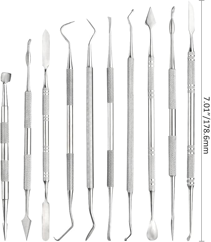TOVOT 10PCS Stainless Steel Clay Sculpting Tools Metal Sculpting Tools - Image 2