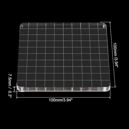 PATIKIL 4" x 4" Acrylic Stamp Block, 2 Pack Clear Stamping Block - Image 2