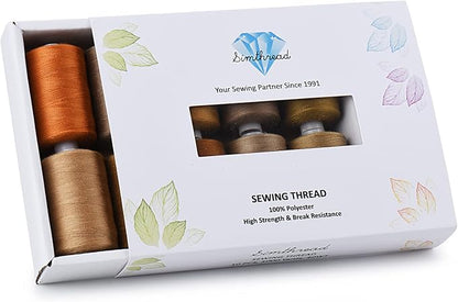 Simthread All Purpose Sewing Thread, 10 Spool Assorted Brown Series 1000 Yards - Image 6