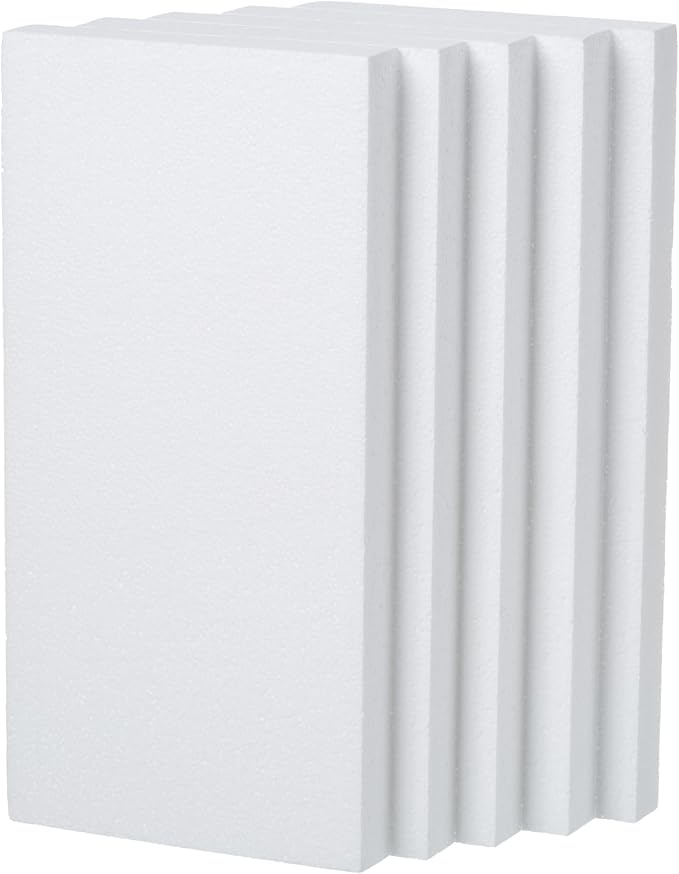 Crafare 5 Pack Craft Foam Blocks 12X6X1 inch Polystyrene Brick Rectangle - Image 4