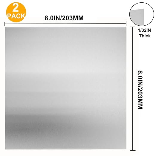 2Pcs 304 Stainless Steel Sheets Metal 8" x 8" x 1/32" Inch 304 Stainless Steel - Image 3