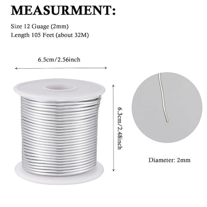 12 Gauge Sliver Aluminum Craft Wire - Image 3