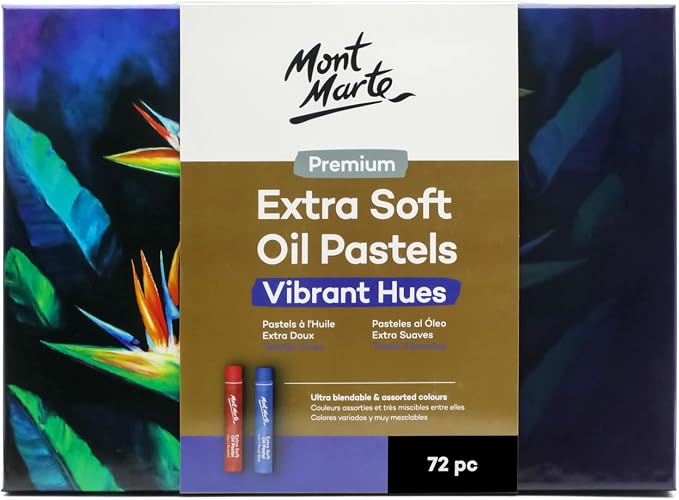 Mont Marte Extra Soft Oil Pastels 72pc, Vibrant and Buttery, Versatile Art - Image 8
