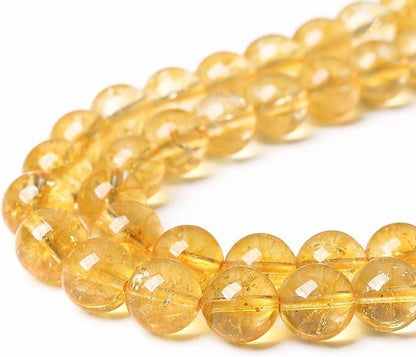 10mm 36Pcs Natural Citrine Beads - Image 3
