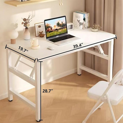 39.4 Inch Foldable Desks for Small Spaces, Foldable Desk No Assembly, Small - Image 2