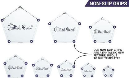 The Quilted Bear Leaf Quilting Templates – 8 Clear Non-Slip Acrylic Quilt - Image 5