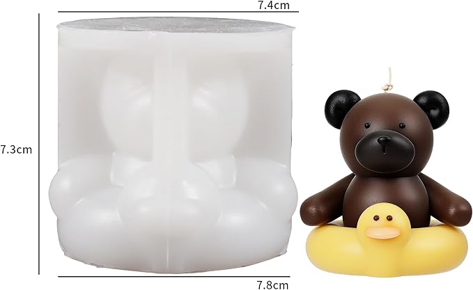 Swimming Bear Candle Swim Animal Resin Casting Resin Making Molds Silicone Mold - Image 2