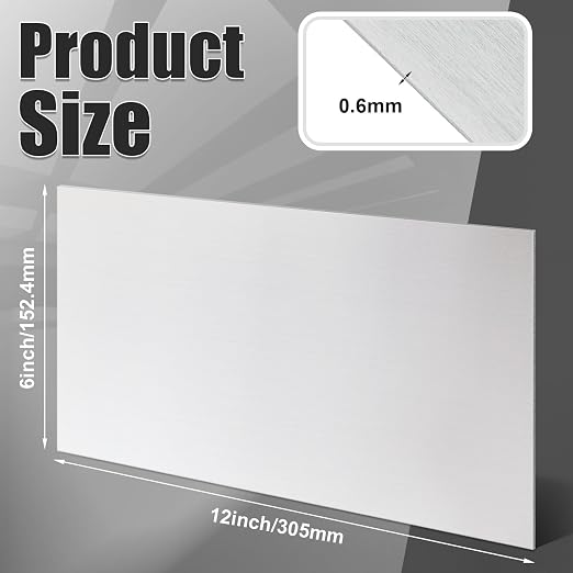 2 Pcs 430 Stainless Steel Sheet Metal 12 x 6 Inches 24GA Metal Plates Panel #4 - Image 2