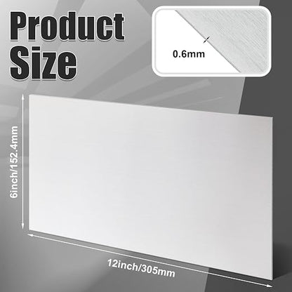 2 Pcs 430 Stainless Steel Sheet Metal 12 x 6 Inches 24GA Metal Plates Panel #4 - Image 2