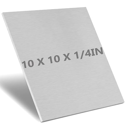 6061 T651 Aluminum Sheet Metal 10" x 10" x 1/4" Inch Flat Plain Thick Aluminum by Lswteiz