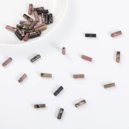 Natural Rhodochrosite Cylinder Tube Beads 4x13mm 38cm/str Loose Semi Gemstone - Image 4