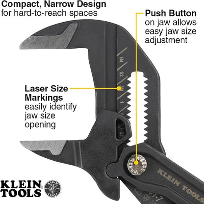 Klein Tools D53112 Compact Plier Wrench, High Leverage Multi-Use Adjustable - Image 2