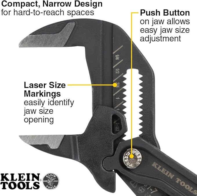 Klein Tools D53103KIT Adjustable Pliers Wrench Set, Compact High-Leverage - Image 2