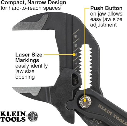 Klein Tools D53103KIT Adjustable Pliers Wrench Set, Compact High-Leverage - Image 2