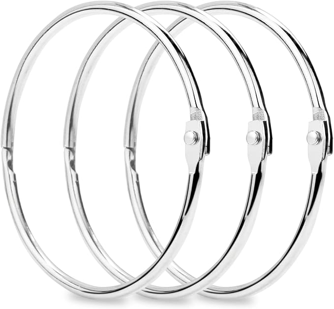 CooBigo 50 Pack Binder Rings, 2-1/2-Inch Metal Book Ring Holder by CooBigo