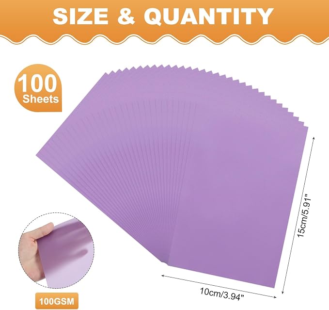 MECCANIXITY 100 Sheet Colored Vellum Paper 4" x 6", 100gsm Translucent - Image 2