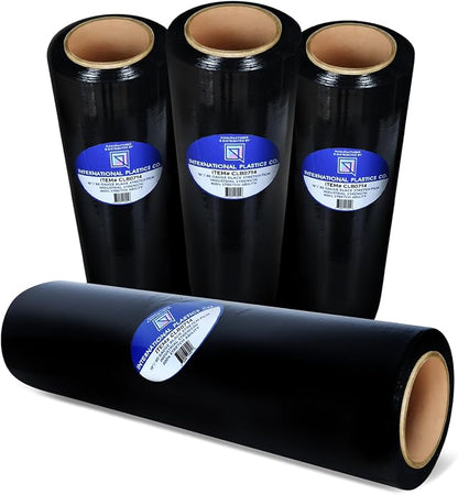 International Plastics Co. Black 18" Stretch Film/Wrap 1500 feet 7 Layers 80 by InternationalPlasticsCo