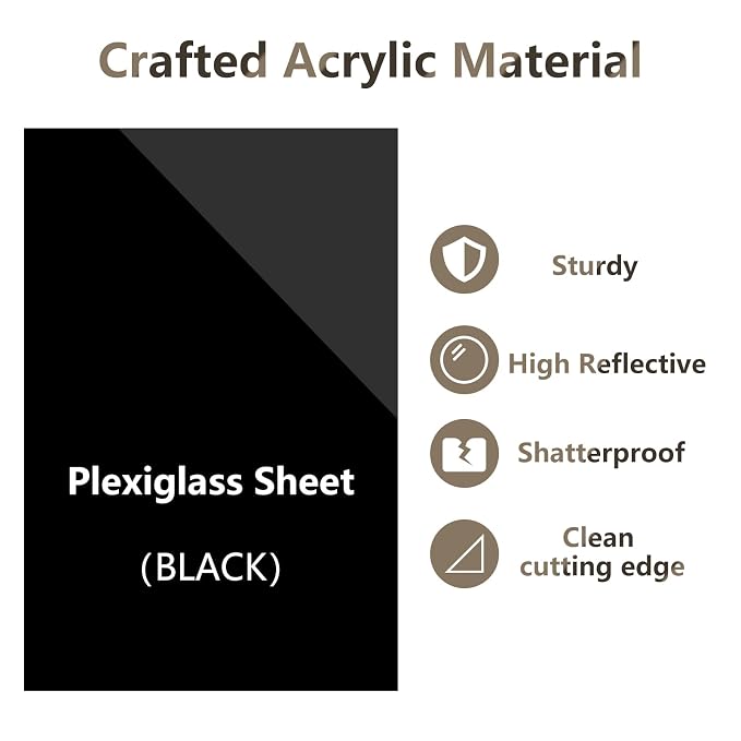 Egofine 12" x 16" Black Plexiglass Sheets 20 Pack 0.04 Inch Cast Acrylic Sheet - Image 3