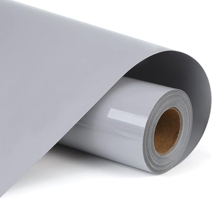 RENLITONG Grey HTV Iron on Vinyl 12Inch by 10ft Roll Heat Transfer Vinyl by RENLITONG