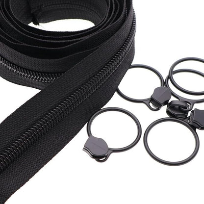 Leekayer #5 Black Nylon Coil Zippers by The Yards Bulk 10 Yards by Leekayer