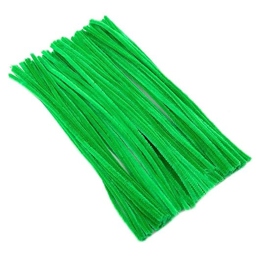 100 Pieces Pipe Cleaners Chenille Stem, Lime Green Color Pipe Cleaners Set - Image 2