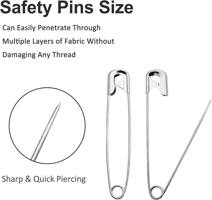 100 PCS 46mm / 1.8 Inch Heavy Duty Quilting Pins, Large Safety Pins Bulk - Image 4