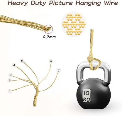Picture Hanging Brass Wire 20 Feet Braided Picture Wire Multi-Stranded Metal - Image 5