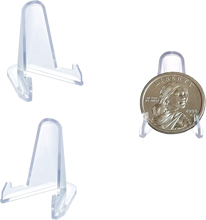 25 Packs Acrylic Easel Stands Display Stands/Plate Stands Coin Display Easel by TERDEWE