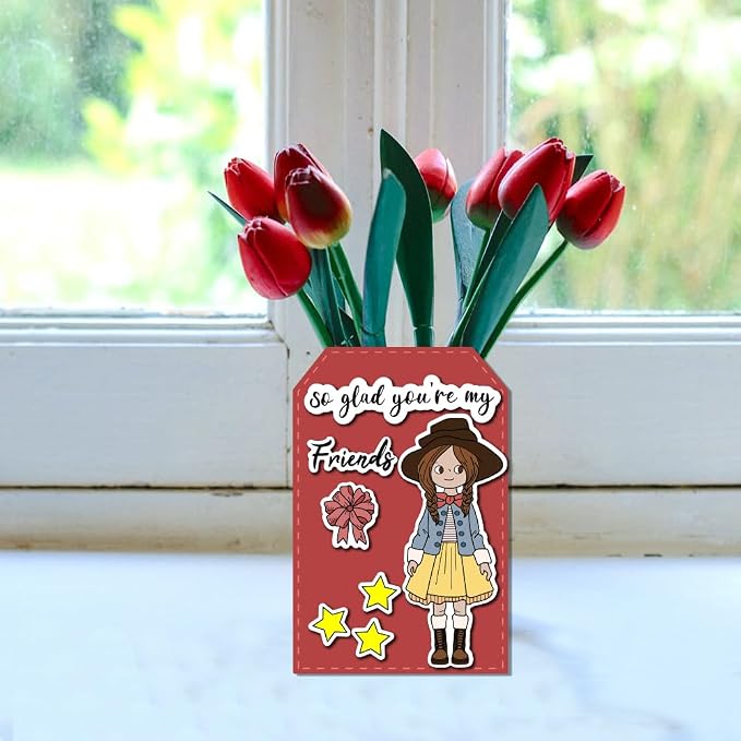 Fashion Girls Clear Stamps 6.3x4.3 Friendship Word Rubber Stamp Flower Silicone - Image 4