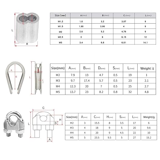 1/8 Inch Stainless Steel Wire Rope Cable Kit, 100 ft Length 1/8“ Wire Cable 7x7 - Image 3