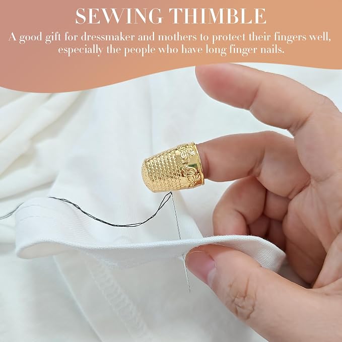 FR 4Pcs Sewing Thimbles, Metal Thimbles - Image 4