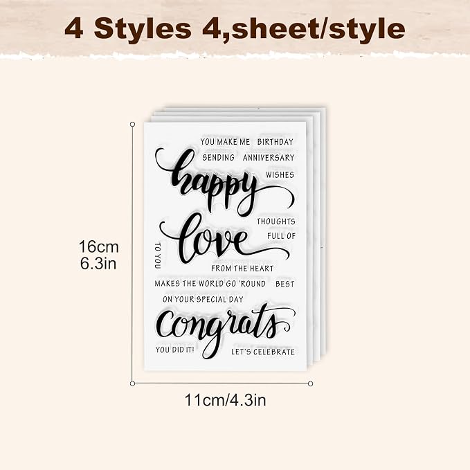 UCEC 4 Sheets Words Clear Stamps in Classic - Image 2