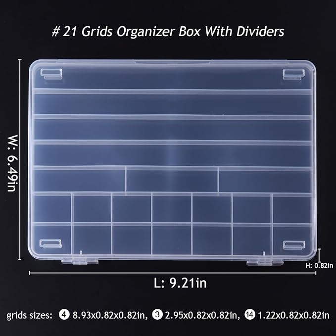 21 Grids Clear Large Plastic Organizer Box - Image 2