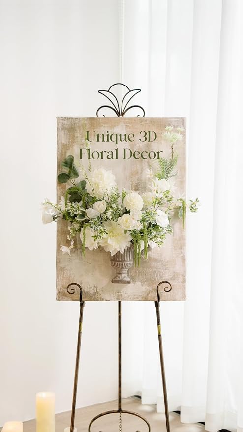 Ling's moment Ivory Dahlia Foam Artificial Flowers Real Touch Faux Fake Flower - Image 4