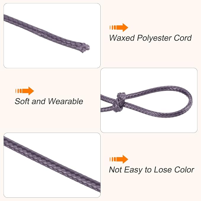 MECCANIXITY Waxed Cord 2.5mm Waxed Polyester Cord 87 Yard Wax String - Image 3
