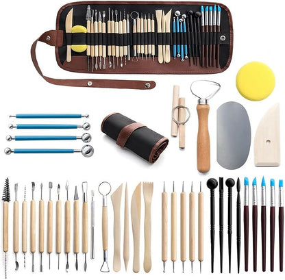 Clay Tools 40PCS Pottery Tools Clay Sculpting Tools Polymer Clay Tools Kit by WALTERT+W