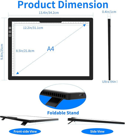 HIUKCOLED Rechargeable A4 Light Pad, Battery Powered Light Board - Image 4