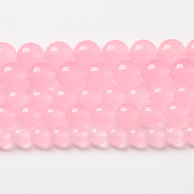 32pcs Natural Light Pink Chalcedony Stone Beads by NaturalStoneBeads