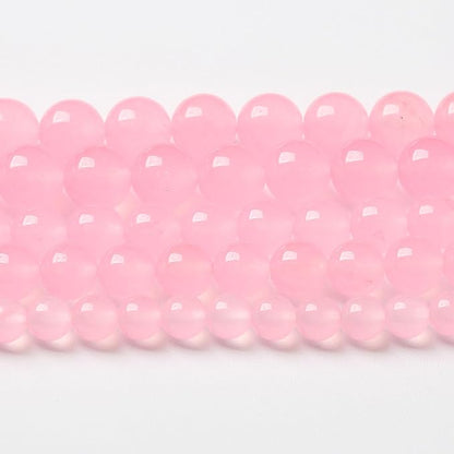 32pcs Natural Light Pink Chalcedony Stone Beads by NaturalStoneBeads