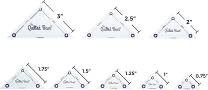 The Quilted Bear Right Angle Triangle Quilting Templates – 8 Clear Non-Slip - Image 2