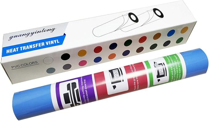 Guangyintong Heat Transfer Vinyl Matte Sky Blue HTV Rolls, Iron On - Image 2
