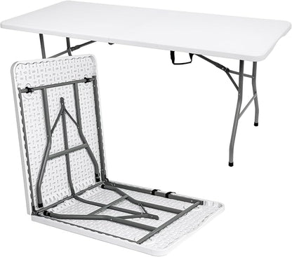 70.8" W X 29" D X 29" H - 6 ft Folding Table White Portable Heavy Duty Plastic by Unknown