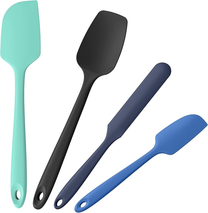 4-Piece Silicone Spatula Scrapers: Doosu 600°F Heat Resistant Food Grade by Doosu